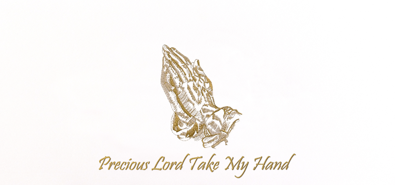 Precious Lord Take My Hand Gold White Faux